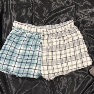 Aeropostale Blue and Gray Plaid Women Shorts